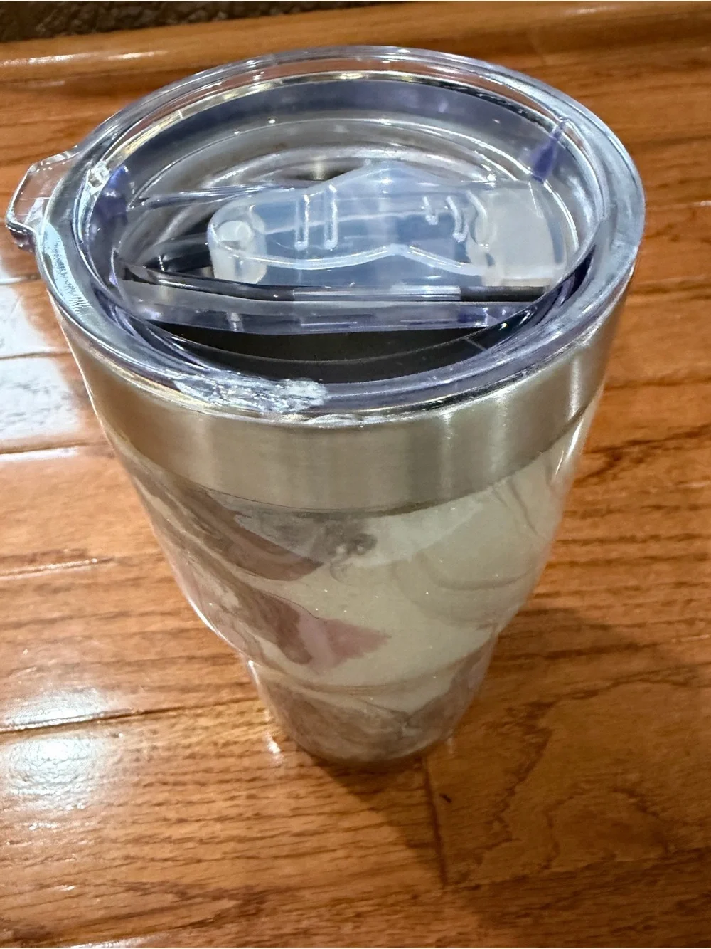 Insulated stainless steel tumbler Marble-Pattern Travel Tumbler - Mauve/Taupe*